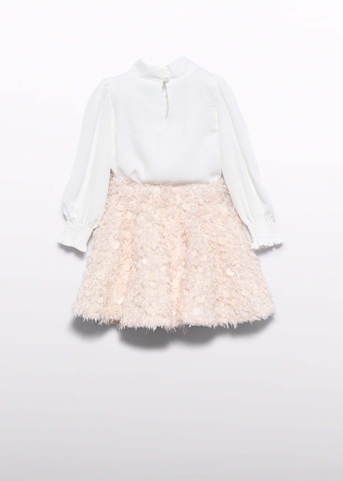 Completo Gonna Piume Bambina - Marzapane