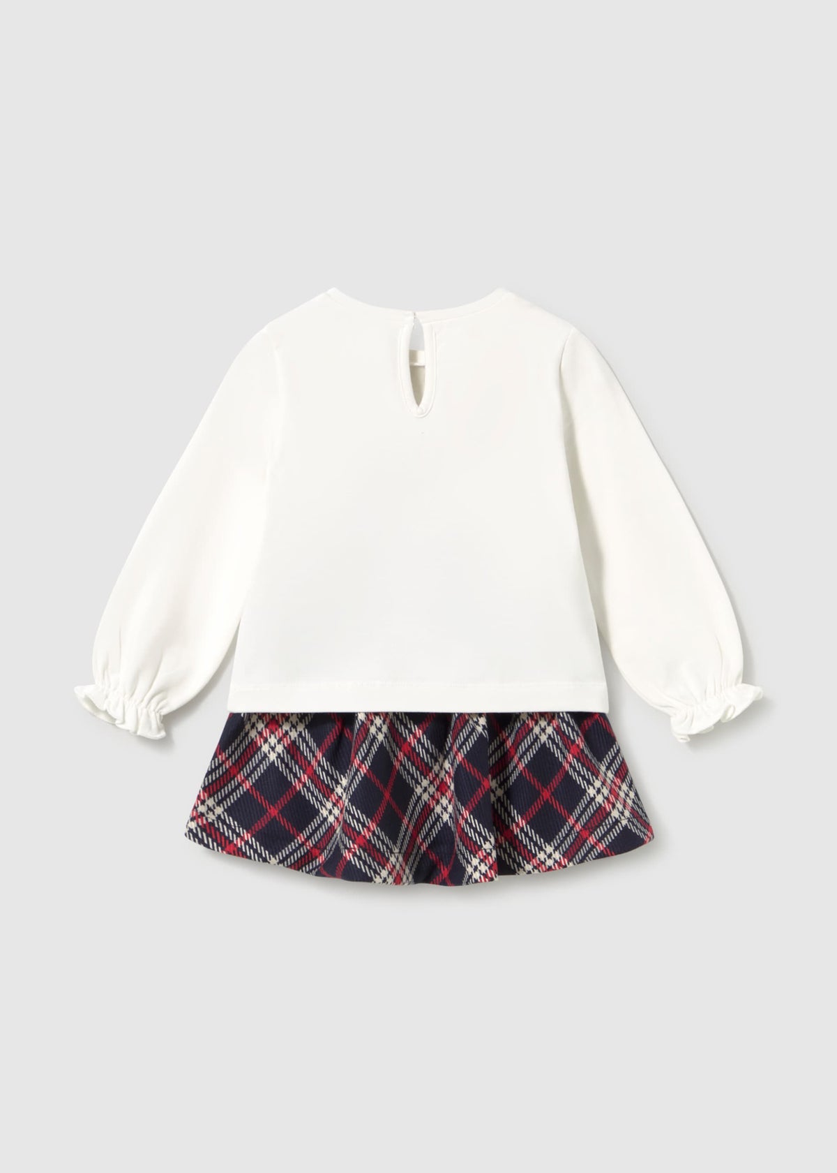 Completo gonna quadri e maglietta neonata - Navy
