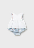 Completo gonna quadri e maglietta neonata - Lagoon