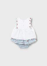 Completo gonna quadri e maglietta neonata - Lagoon