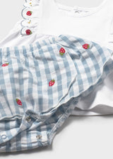 Completo gonna quadri e maglietta neonata - Lagoon
