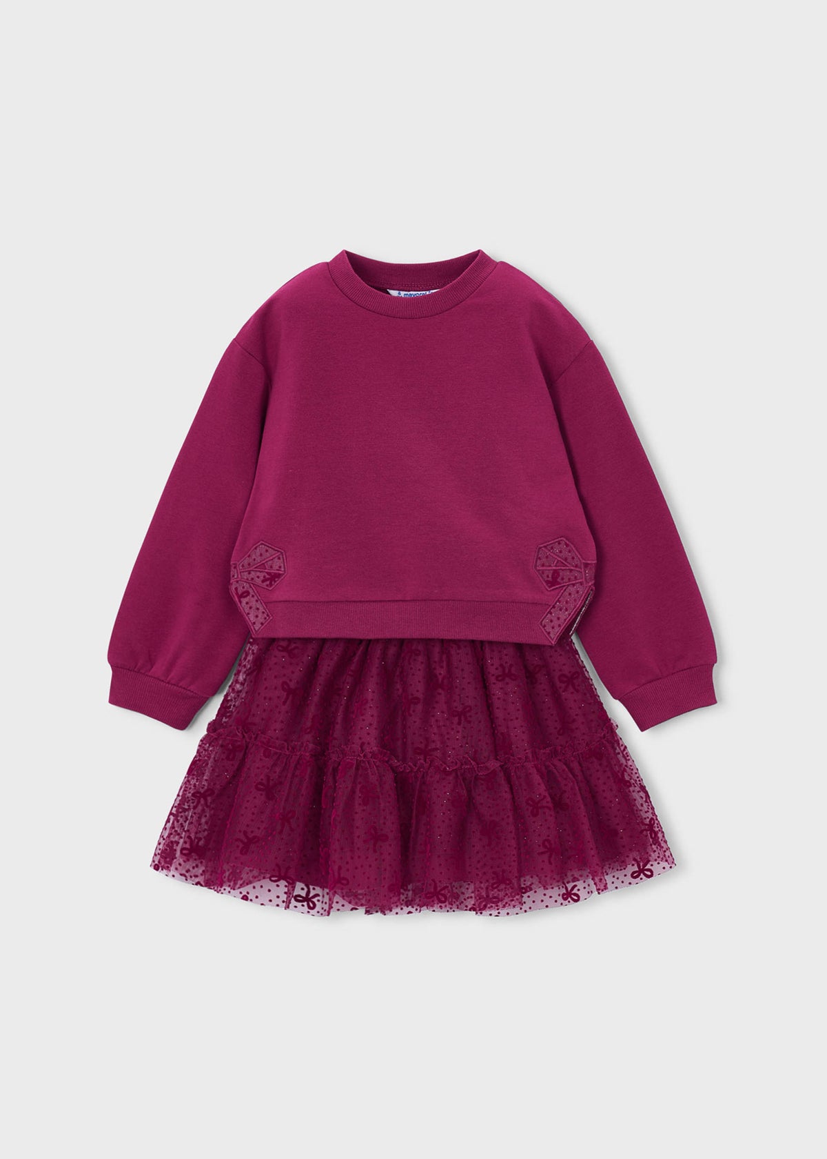 Completo gonna tulle e felpa bambina - Framboise