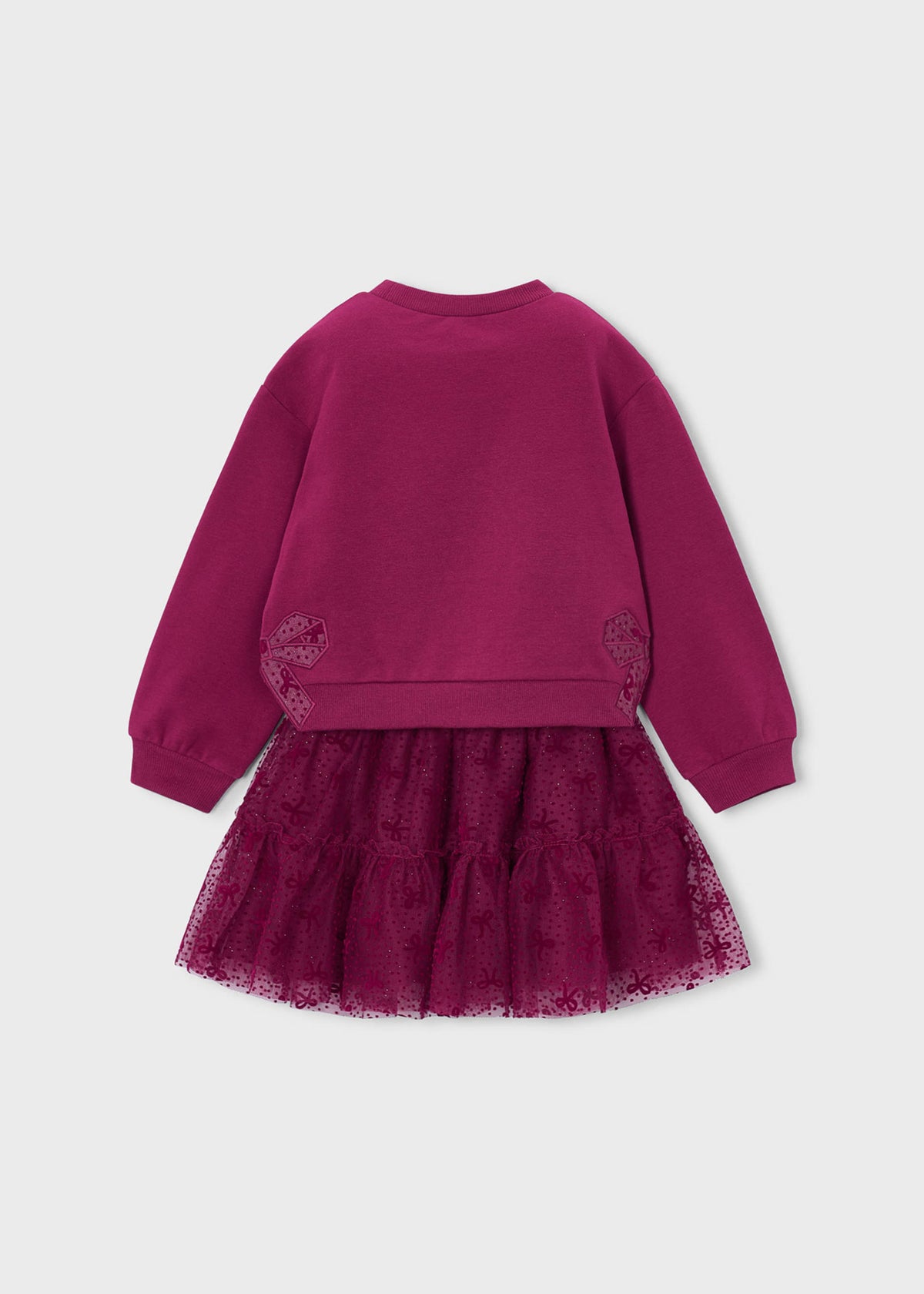 Completo gonna tulle e felpa bambina - Framboise