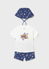 Completo in maglia 3 pezzi con cappello neonato