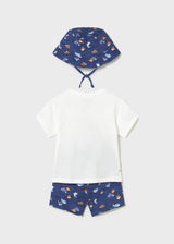 Completo in maglia 3 pezzi con cappello neonato