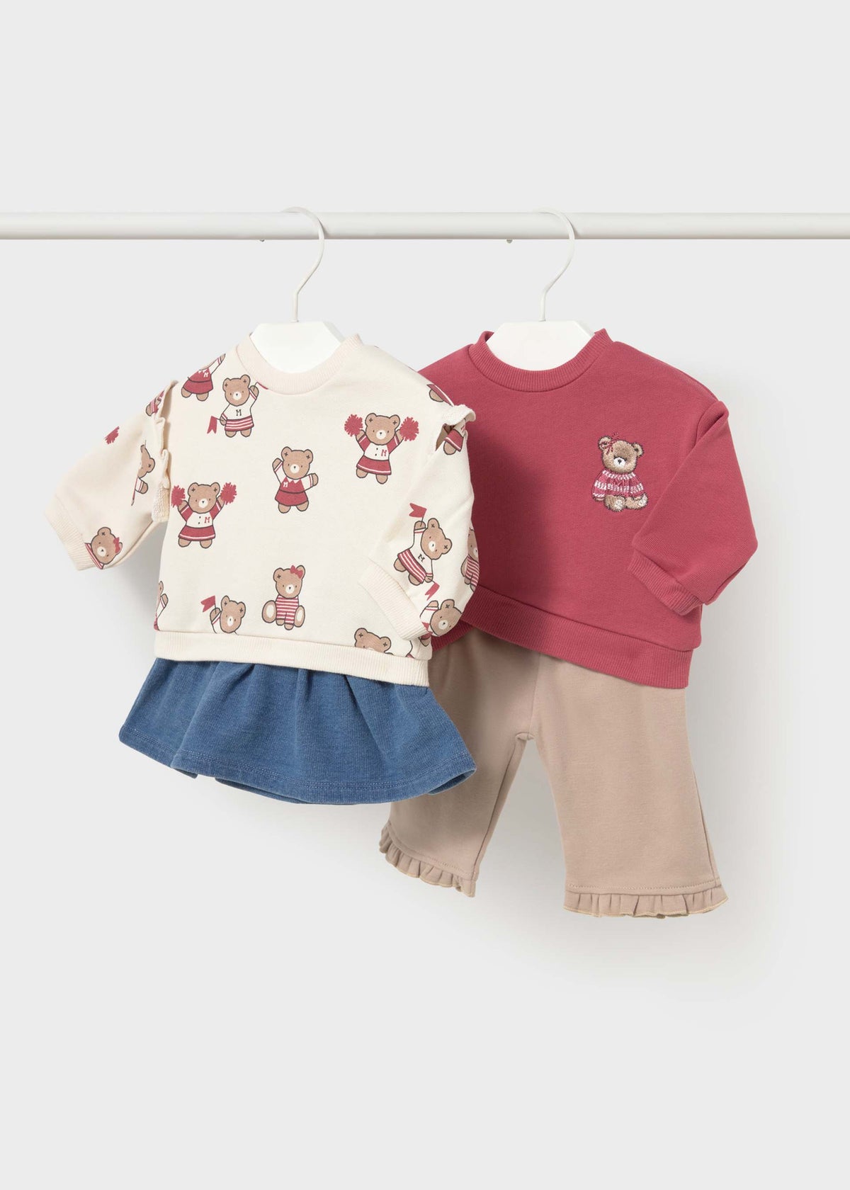 Completo in maglia 4 pezzi neonata - Prugna