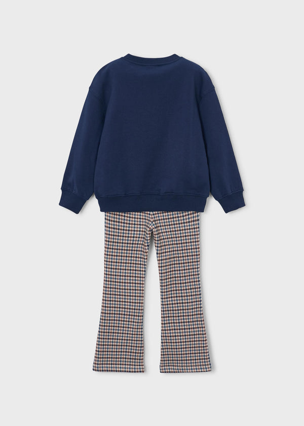 Completo leggings e felpa bambina - Navy