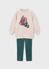 Completo leggings e felpa bambina - Bottiglia