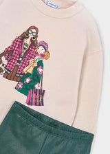 Completo leggings e felpa bambina - Bottiglia