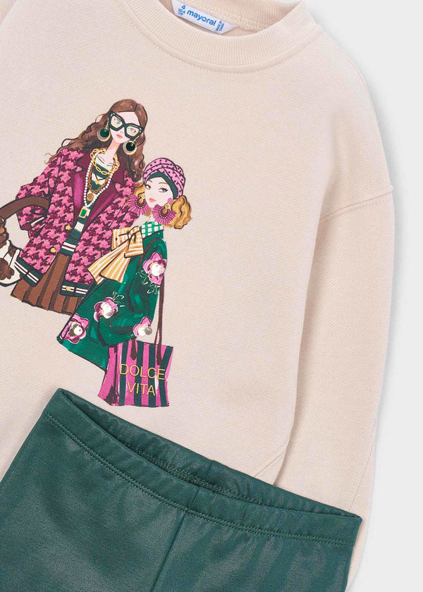Completo leggings e felpa bambina - Bottiglia