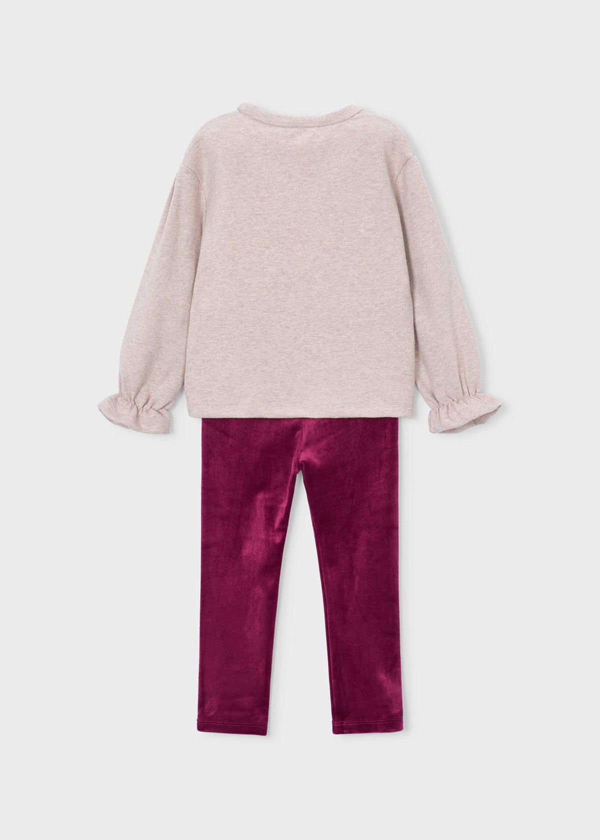 Completo leggings e felpa fiocchi bambina - Framboise