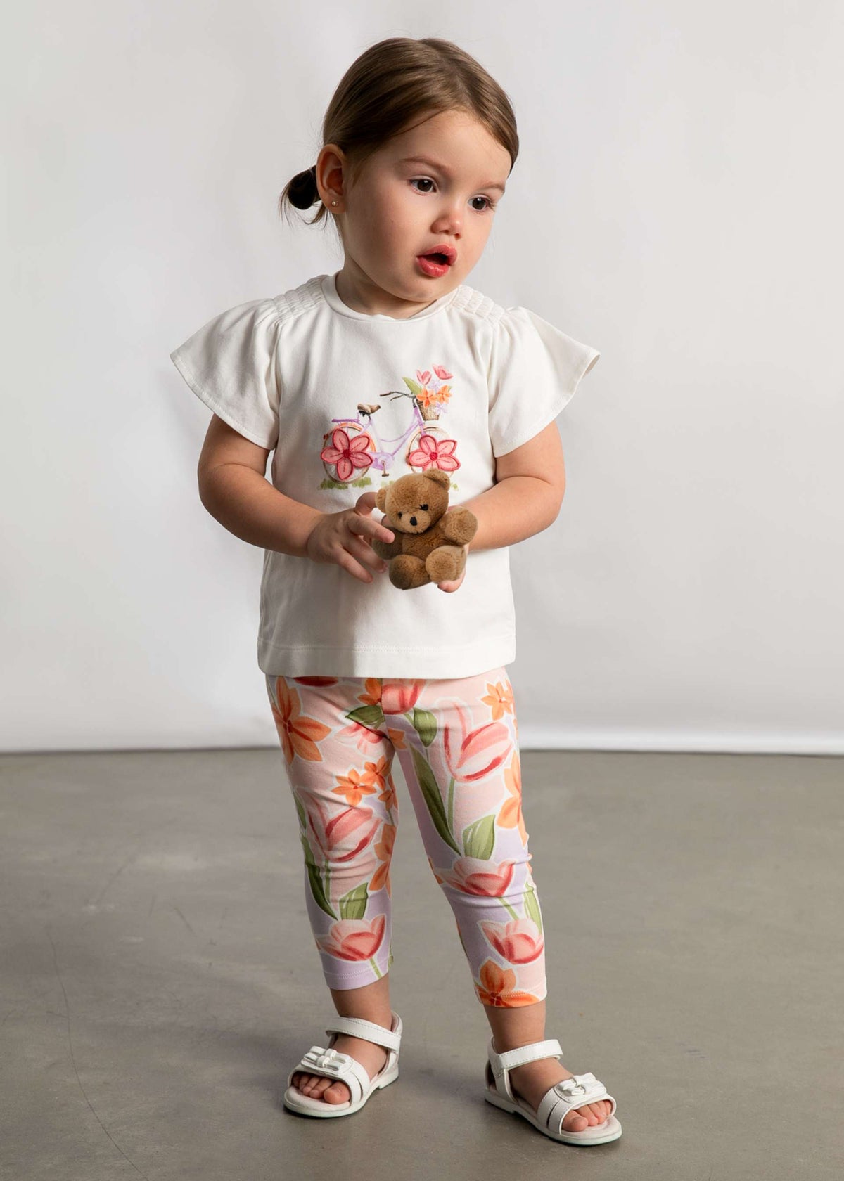Completo leggings e maglietta fiori neonata