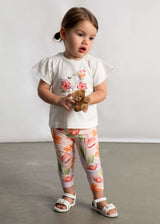 Completo leggings e maglietta fiori neonata