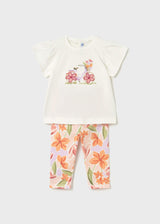 Completo leggings e maglietta fiori neonata