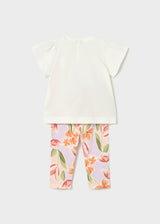 Completo leggings e maglietta fiori neonata