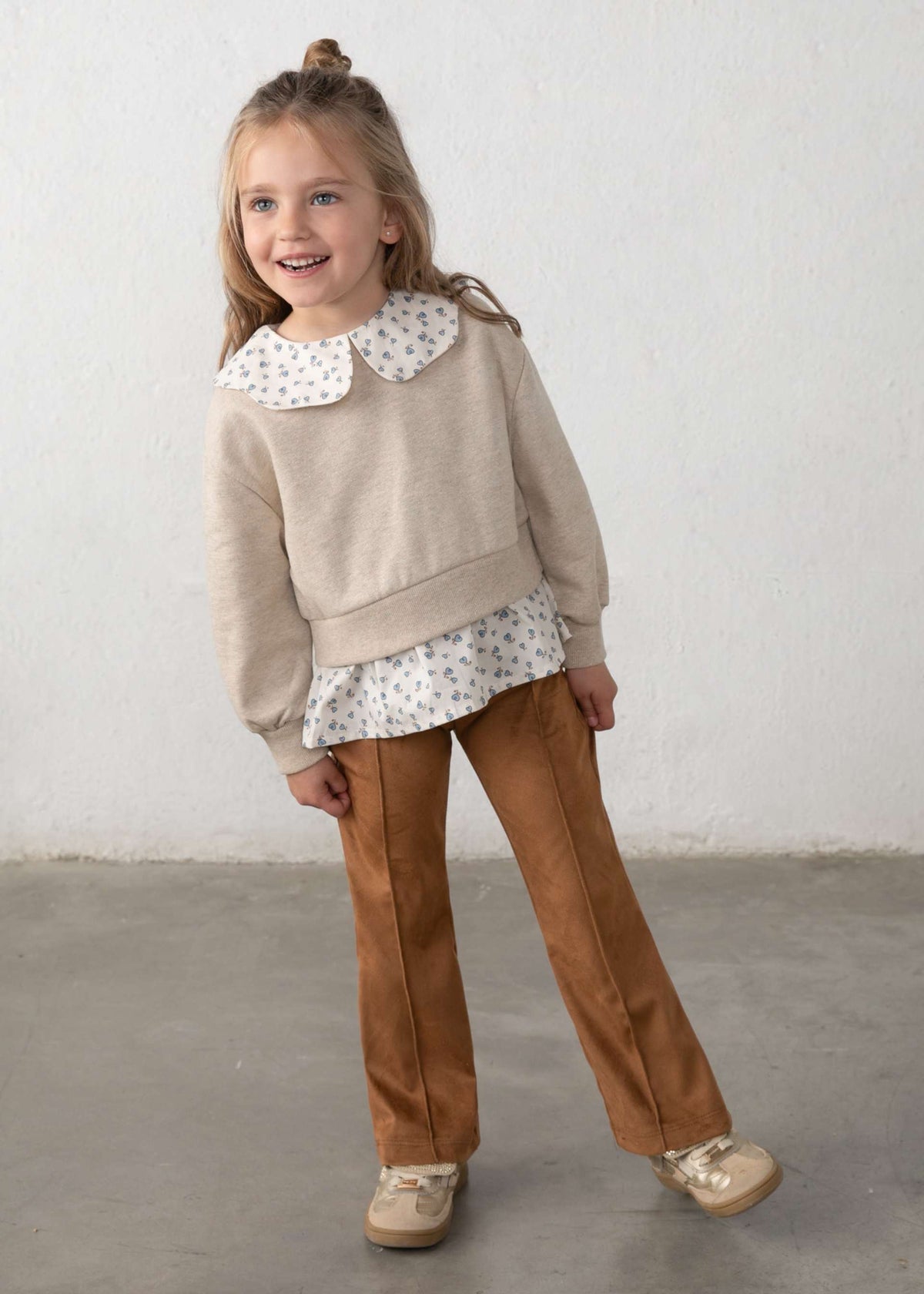 Completo leggings effetto pelle e blusa bambina - Toffe