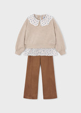 Completo leggings effetto pelle e blusa bambina - Toffe