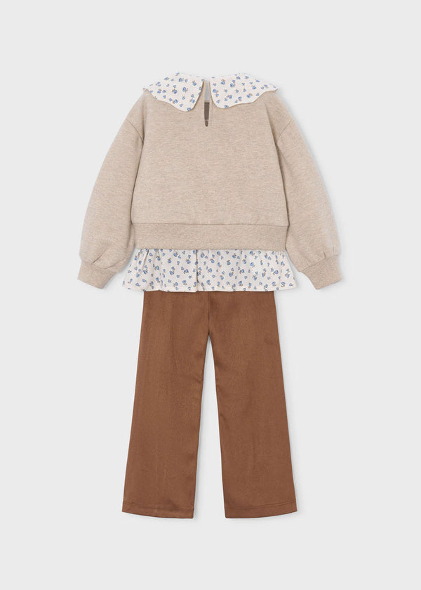 Completo leggings effetto pelle e blusa bambina - Toffe