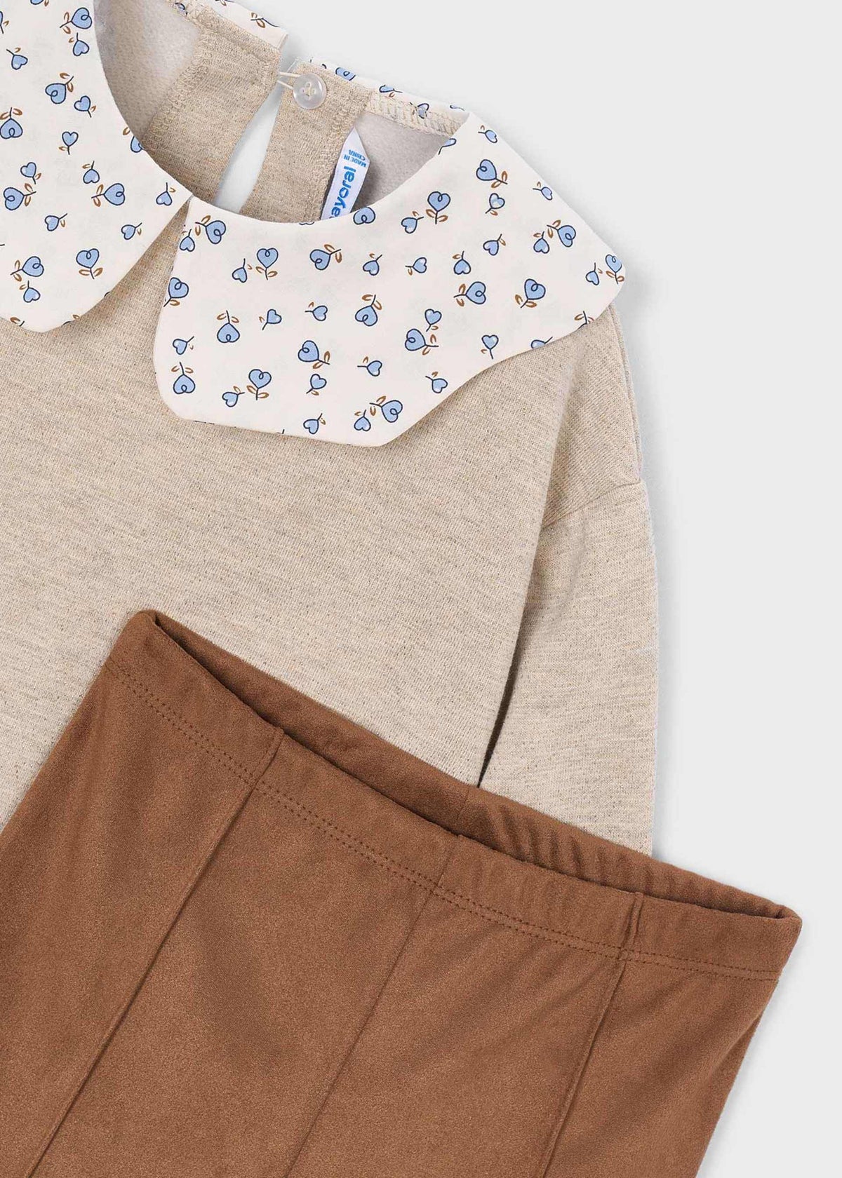 Completo leggings effetto pelle e blusa bambina - Toffe
