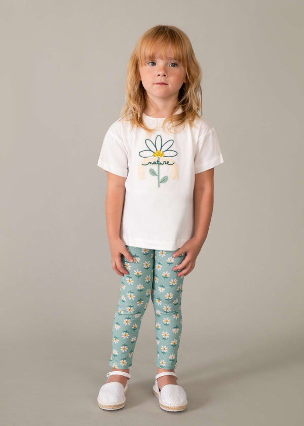 Completo leggings stampato e maglietta bambina