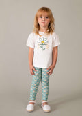 Completo leggings stampato e maglietta bambina