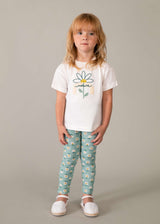 Completo leggings stampato e maglietta bambina
