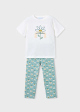 Completo leggings stampato e maglietta bambina