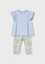 Completo leggings stampato e maglietta neonata