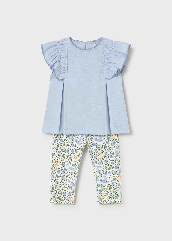 Completo leggings stampato e maglietta neonata