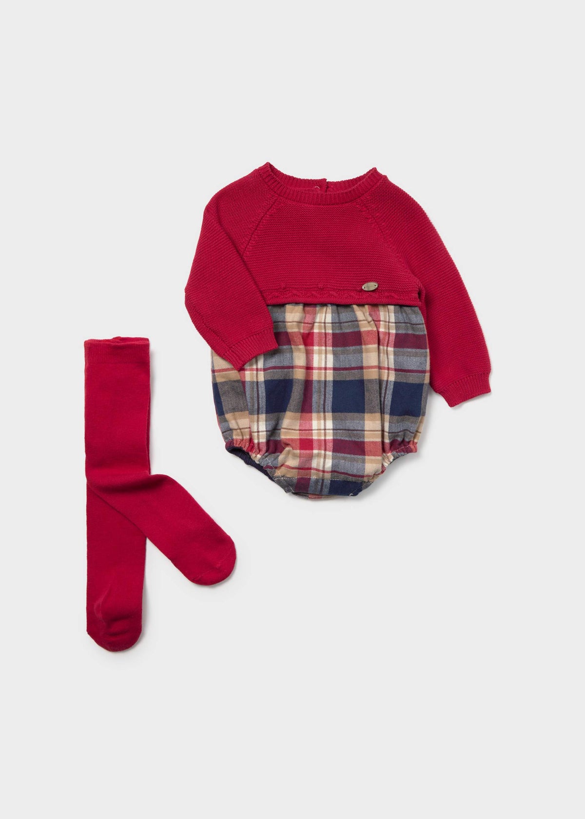 Completo pagliaccetto e calzamaglia neonato - Red