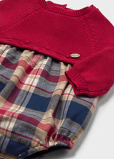 Completo pagliaccetto e calzamaglia neonato - Red