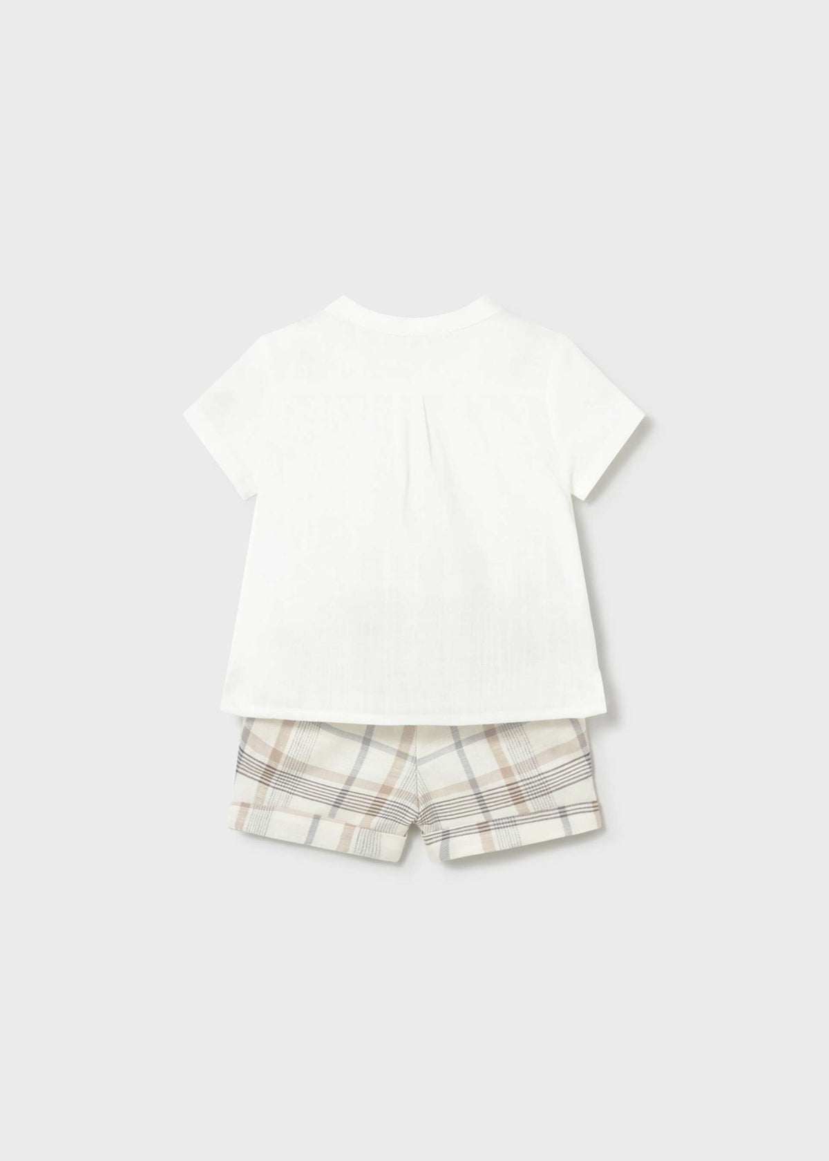Completo pantaloncino e camicia neonato - Grano