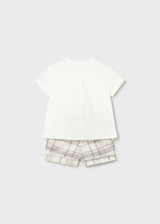 Completo pantaloncino e camicia neonato - Grano