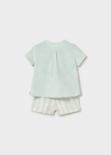 Completo pantaloncino e camicia neonato - Acqua