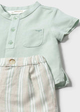 Completo pantaloncino e camicia neonato - Acqua