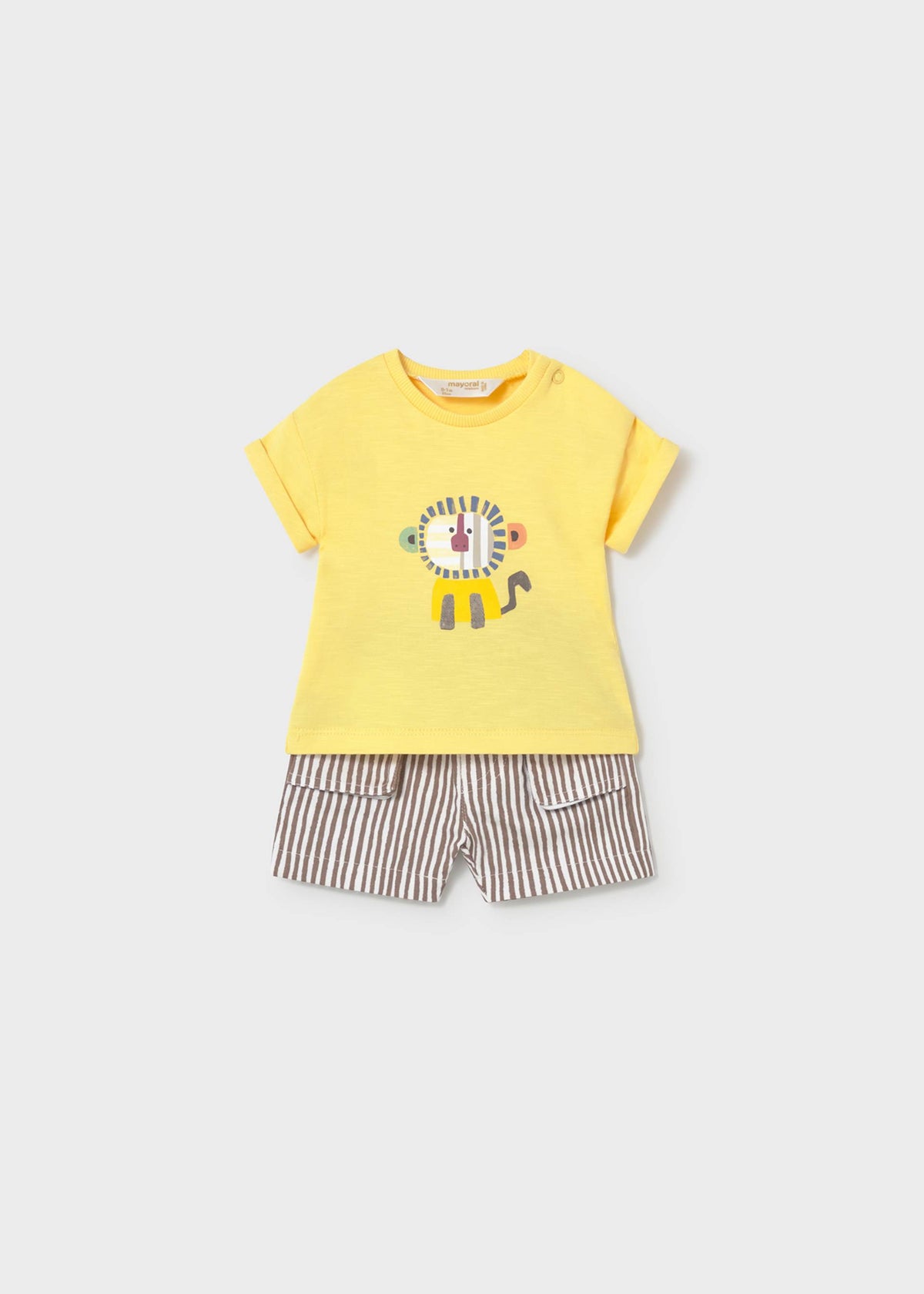 Completo pantaloncino e maglietta neonato - Senape