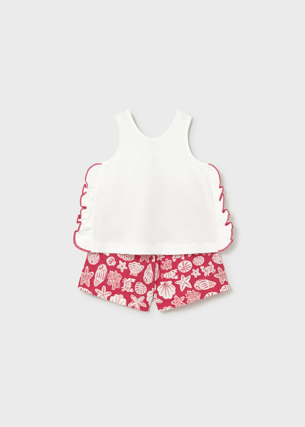 Completo pantaloncino stampato e maglietta neonata