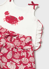 Completo pantaloncino stampato e maglietta neonata