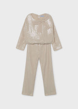 Completo pantalone e blusa lustrini bambina - Tofu