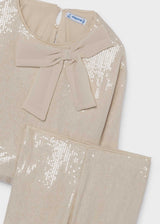 Completo pantalone e blusa lustrini bambina - Tofu