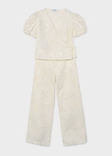 Completo pantalone e blusa ricamato ragazza