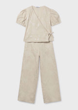 Completo pantalone e blusa ricamato ragazza