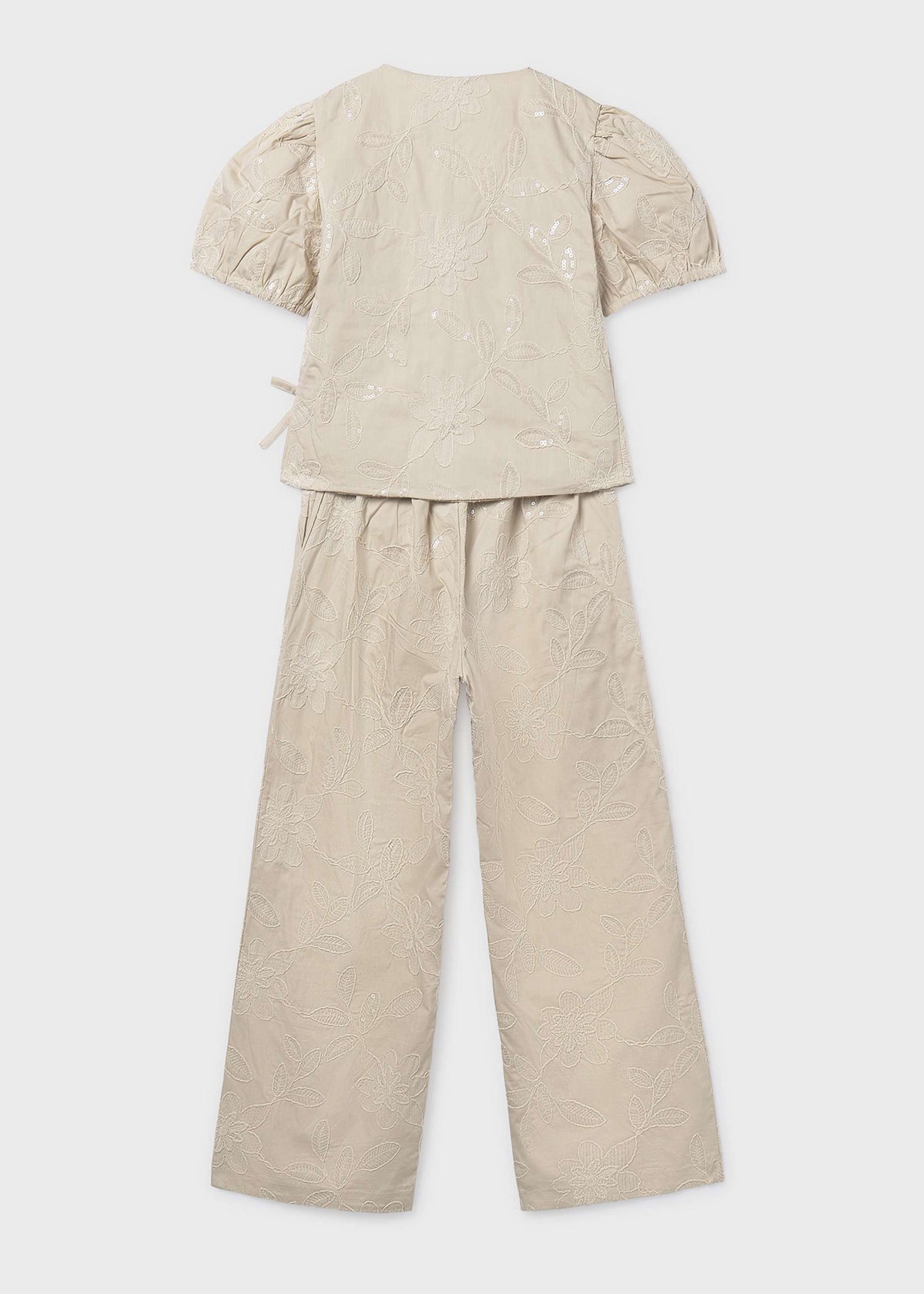 Completo pantalone e blusa ricamato ragazza