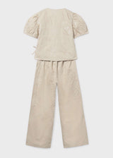 Completo pantalone e blusa ricamato ragazza