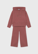 Completo pantalone e felpa con cappuccion bambina - Rosaceo