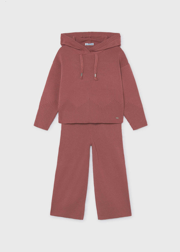 Completo pantalone e felpa con cappuccion bambina - Rosaceo