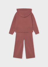 Completo pantalone e felpa con cappuccion bambina - Rosaceo