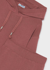 Completo pantalone e felpa con cappuccion bambina - Rosaceo