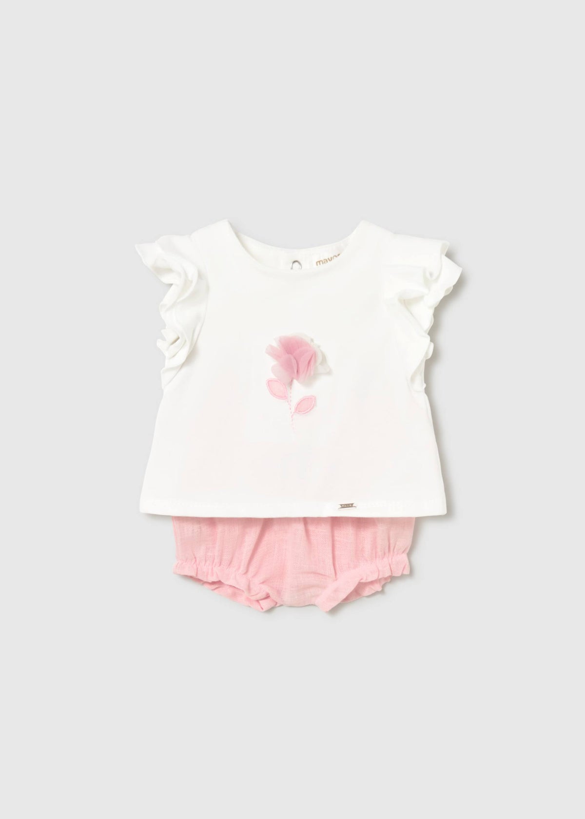 Completo pantalone e maglietta con fiore neonata - Baby