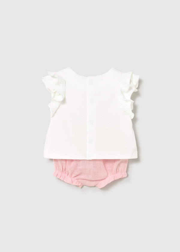 Completo pantalone e maglietta con fiore neonata - Baby